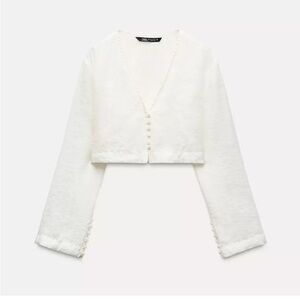 White Cropped Jacket